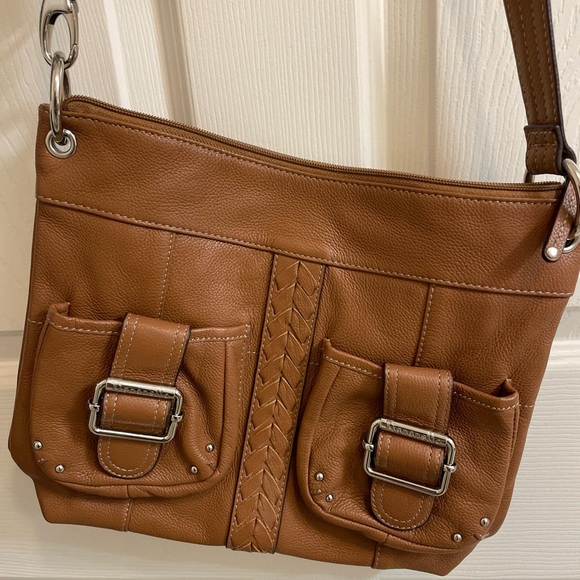Leather Tignanello Crossbody Bag in Cognac - Picture 3 of 9